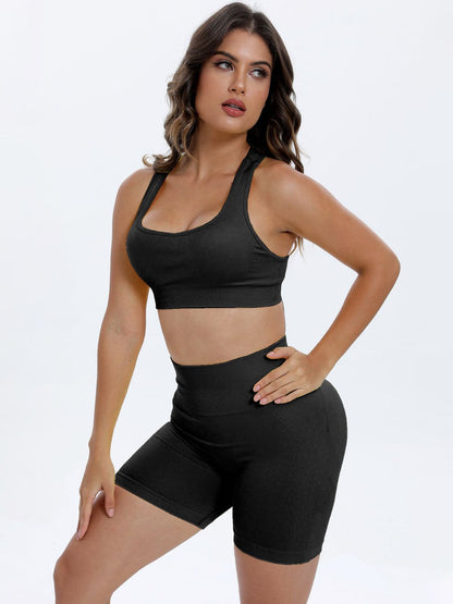 Get trendy with Scoop Neck Wide Strap Top and Shorts Active Set - Activewear available at Styles Code. Grab yours today!