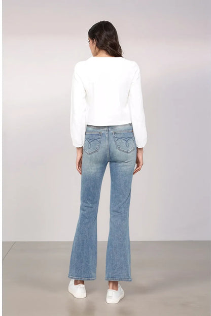 Get trendy with Full Size Tummy Control Bootcut Jeans - Jeans available at Styles Code. Grab yours today!