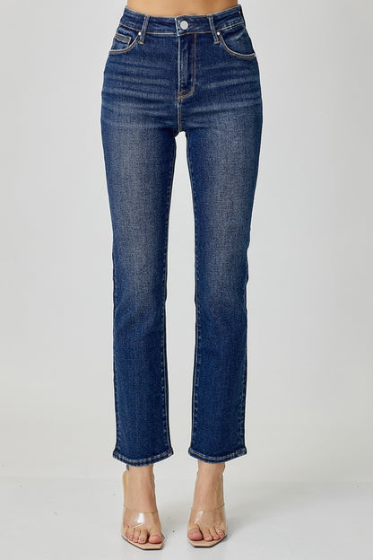 Get trendy with RISEN Full Size High Waist Straight Jeans - Jeans available at Styles Code. Grab yours today!