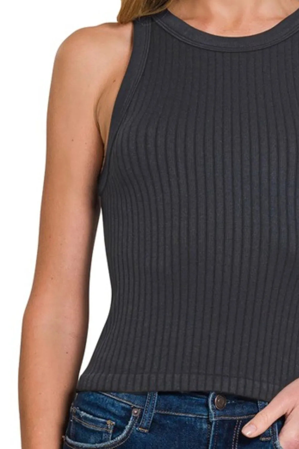 Get trendy with Seamless Ribbed Crop Tank - Top available at Styles Code. Grab yours today!