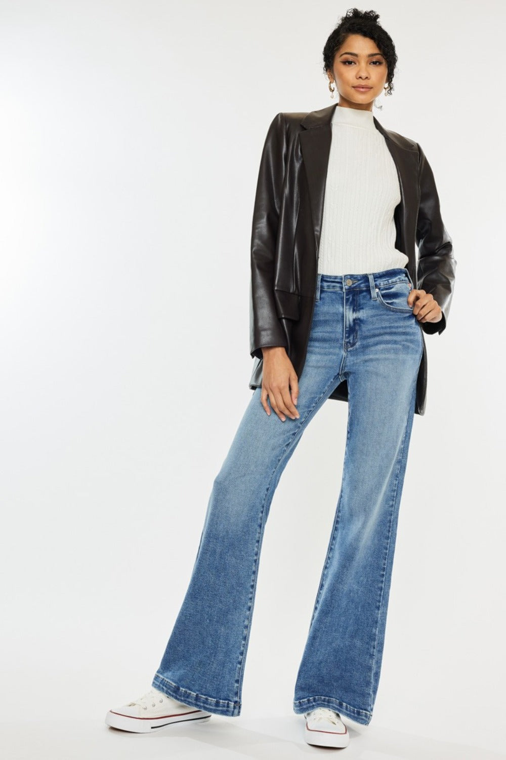 Get trendy with Kancan High Rise Wide Leg Jeans - Jeans available at Styles Code. Grab yours today!