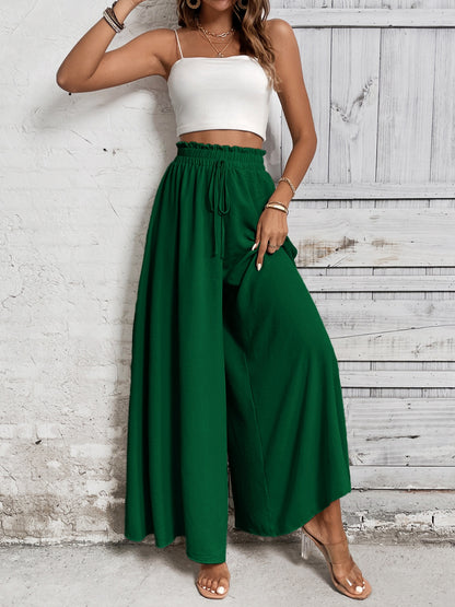 Get trendy with Honey Tied High Waist Wide Leg Pants - Pants available at Styles Code. Grab yours today!