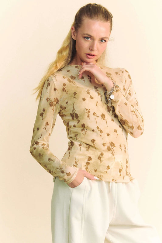 Get trendy with Floral Sheer Layering Top - Top available at Styles Code. Grab yours today!