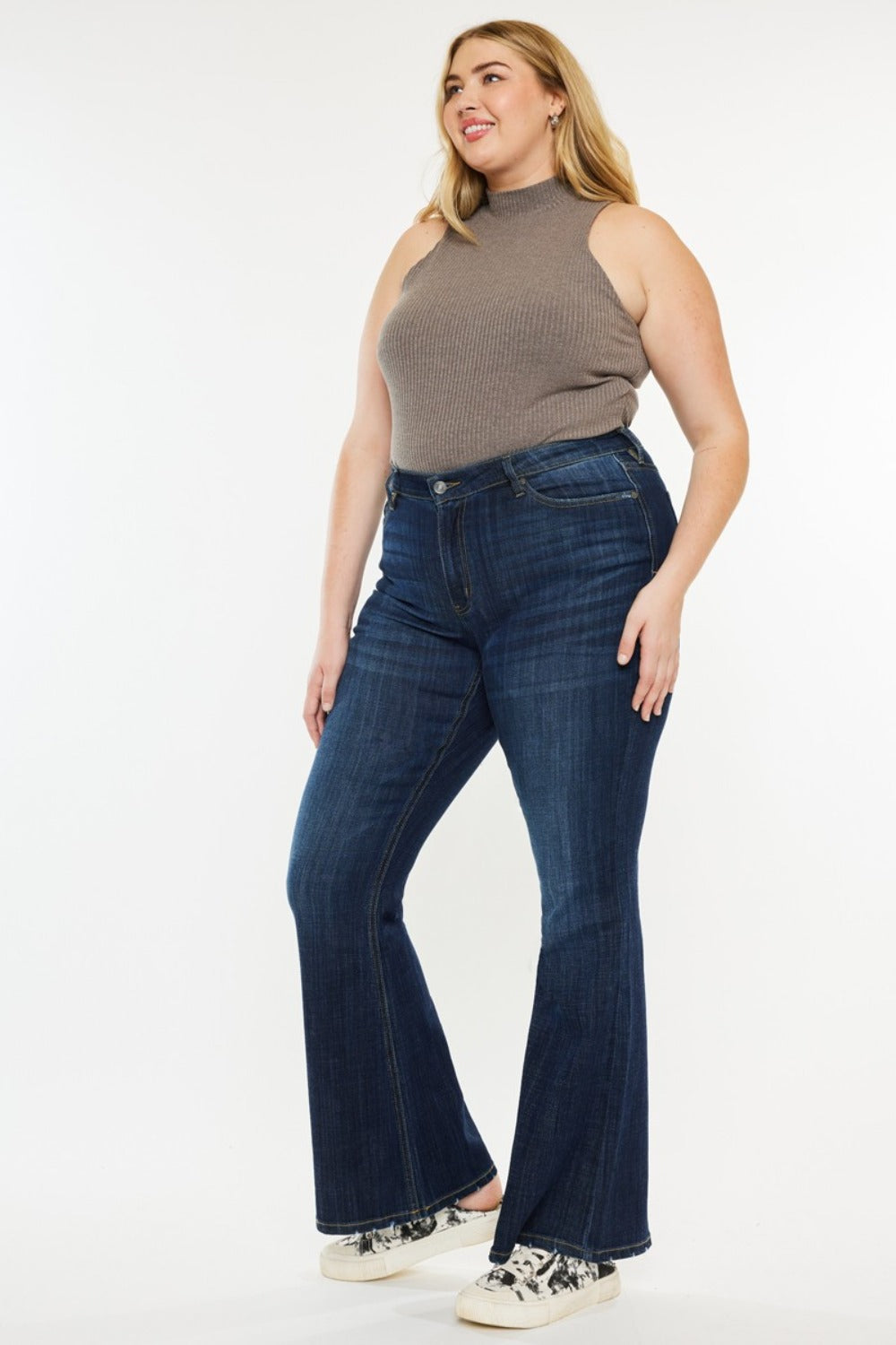 Get trendy with Kancan Full Size Mid Rise Flare Jeans - Jeans available at Styles Code. Grab yours today!