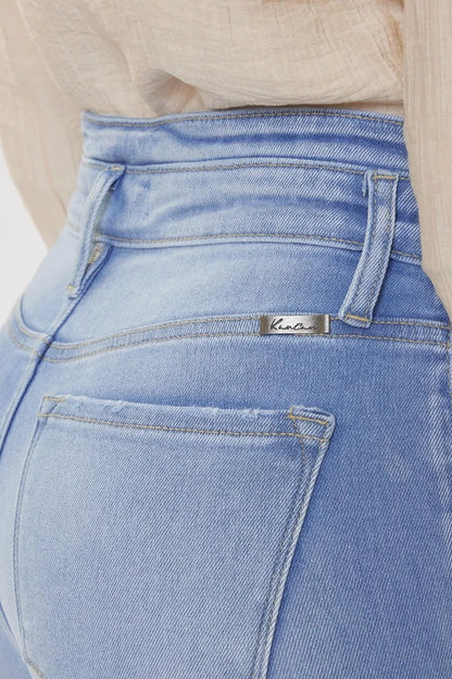 Get trendy with Curvy High Rise Flare Jeans - Jeans available at Styles Code. Grab yours today!