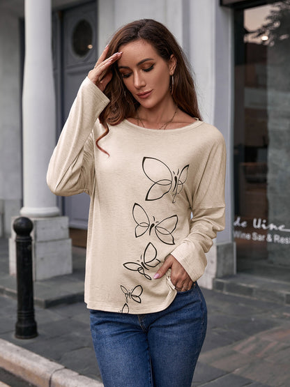 Get trendy with Butterfly Dropped Shoulder Blouse - Blouse available at Styles Code. Grab yours today!