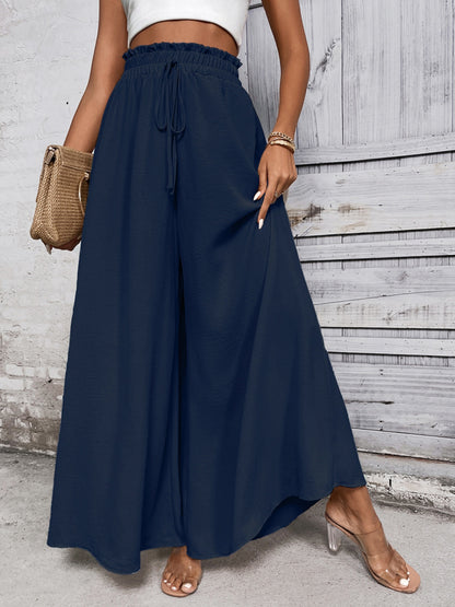 Get trendy with Honey Tied High Waist Wide Leg Pants - Pants available at Styles Code. Grab yours today!