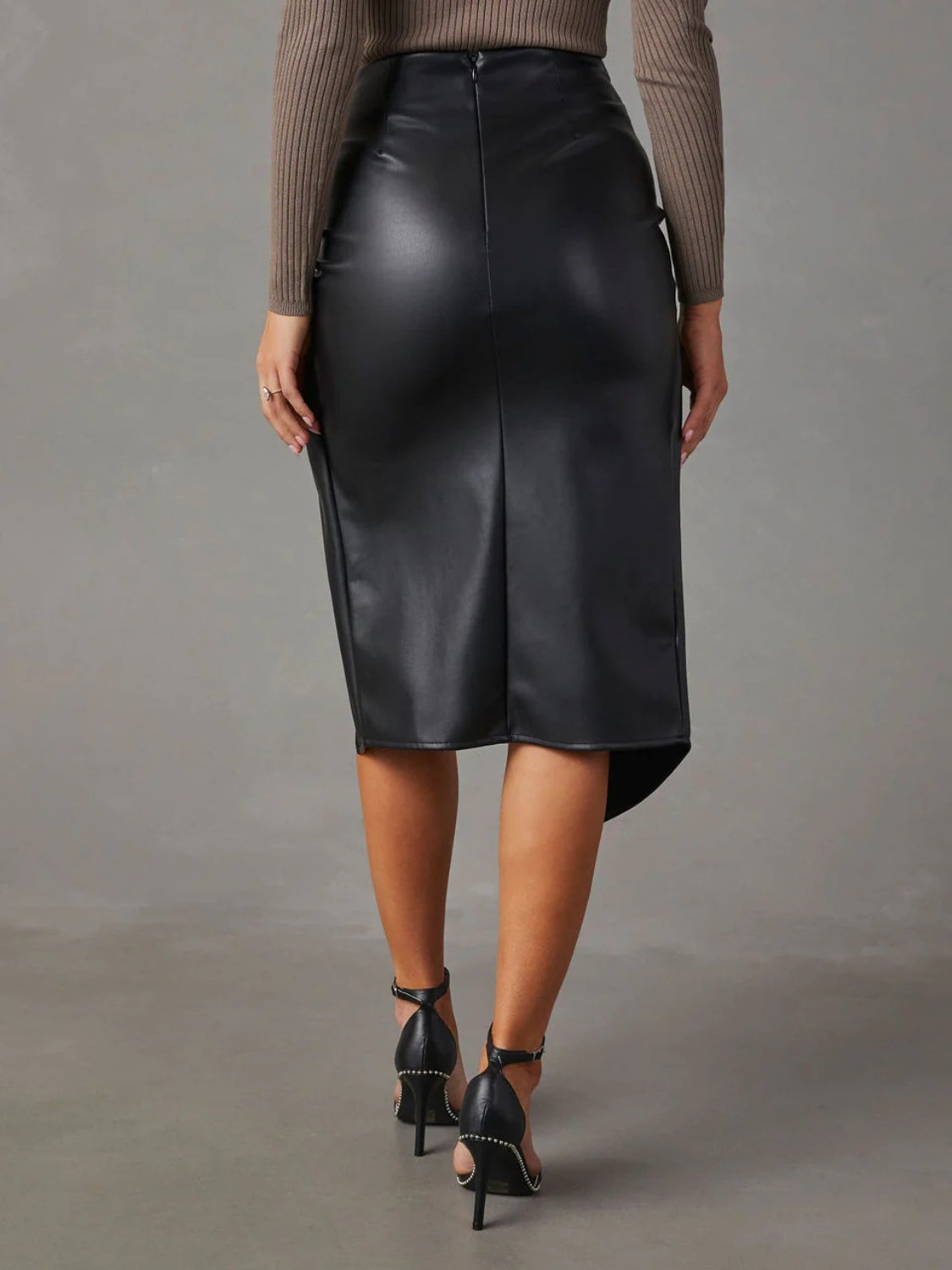 Get trendy with Twist Detail High Waist Skirt - Skirts available at Styles Code. Grab yours today!