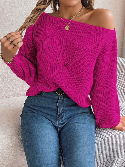 Get trendy with Openwork Long Sleeve Sweater - Sweaters available at Styles Code. Grab yours today!