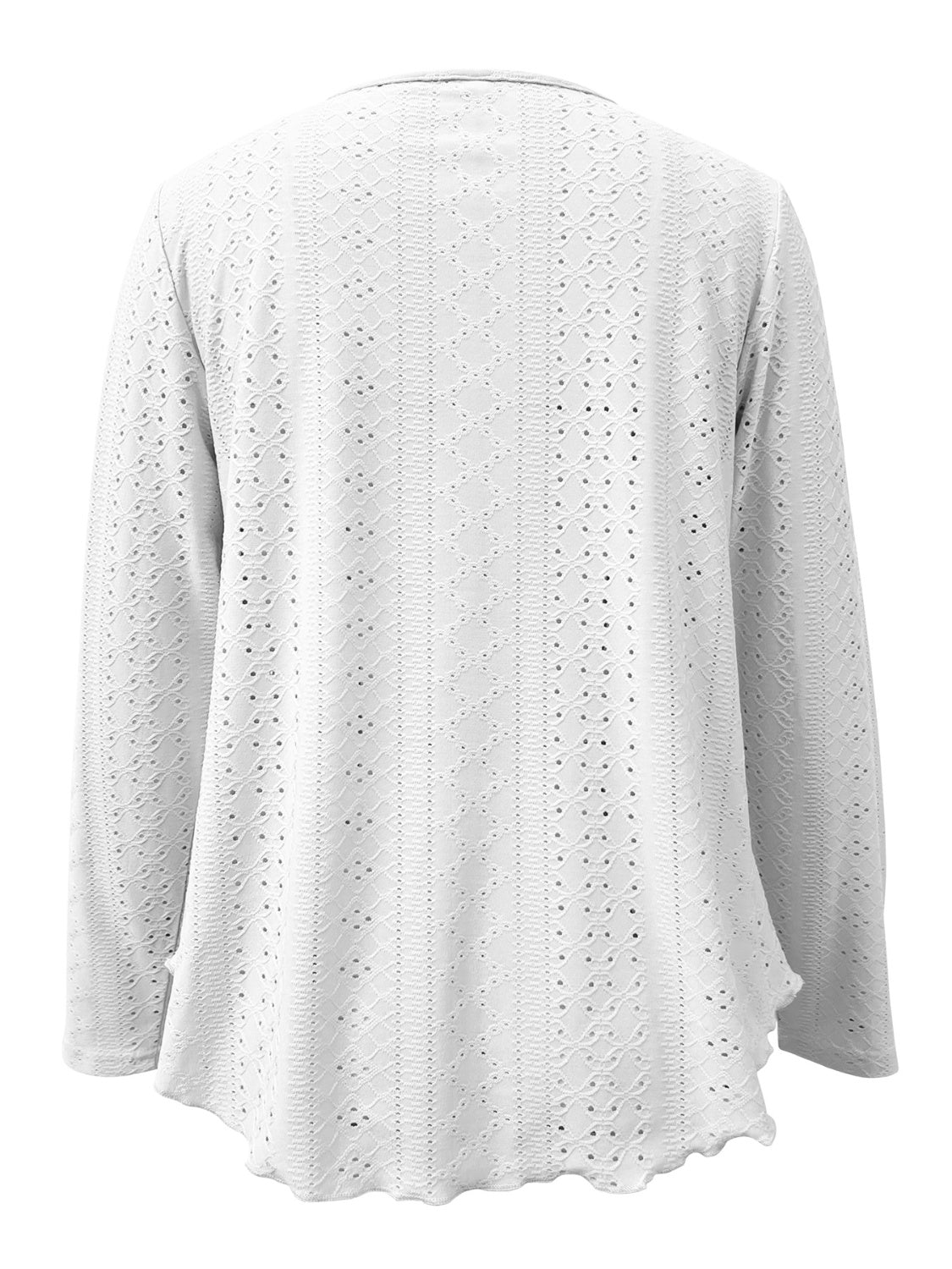 Get trendy with Eyelet Long Sleeve Blouse - Blouse available at Styles Code. Grab yours today!