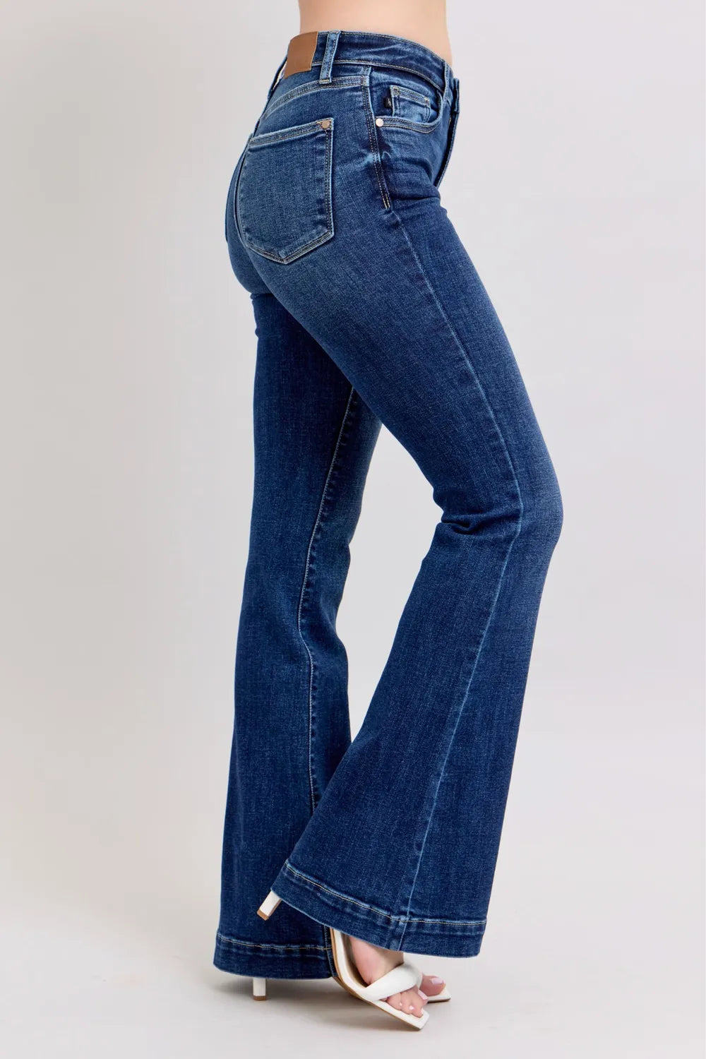 Get trendy with High Rise Flare Jeans Plus Size - Jeans available at Styles Code. Grab yours today!