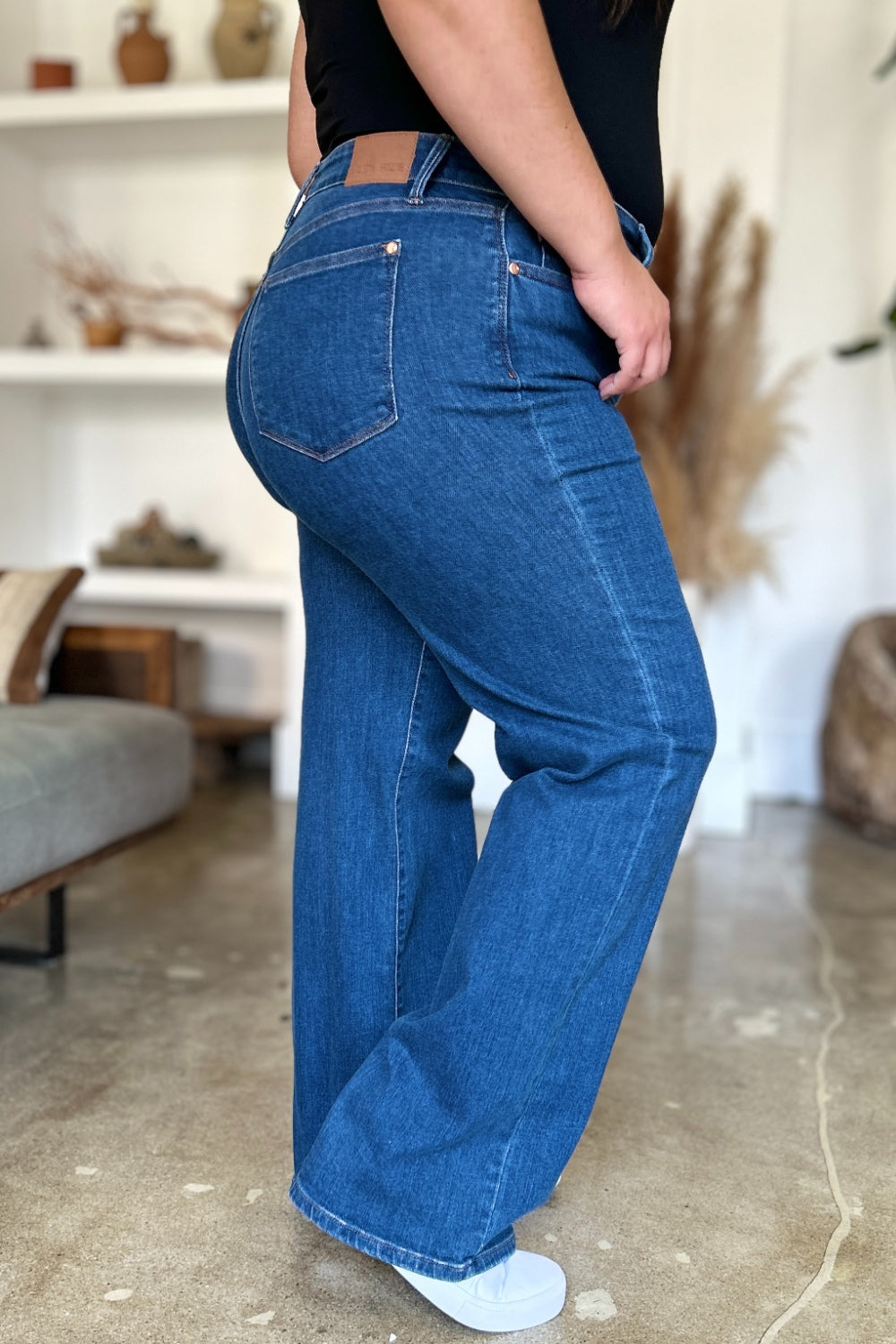 Get trendy with Judy Blue Full Size High Rise Straight Jeans - Plus Size available at Styles Code. Grab yours today!