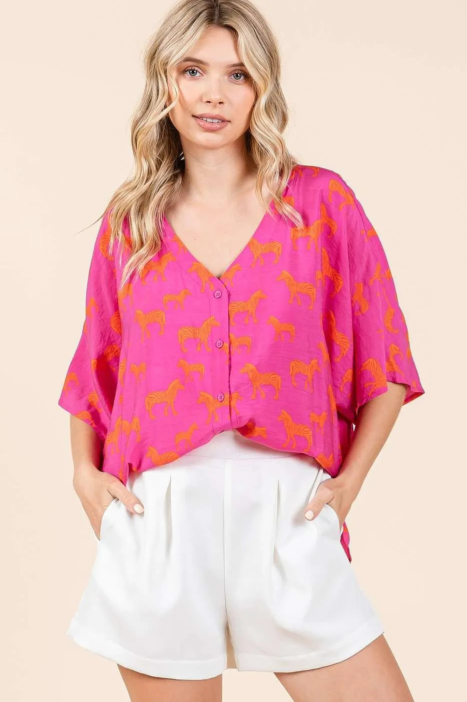 Get trendy with V-Neck Dolman Sleeve Top - Top available at Styles Code. Grab yours today!