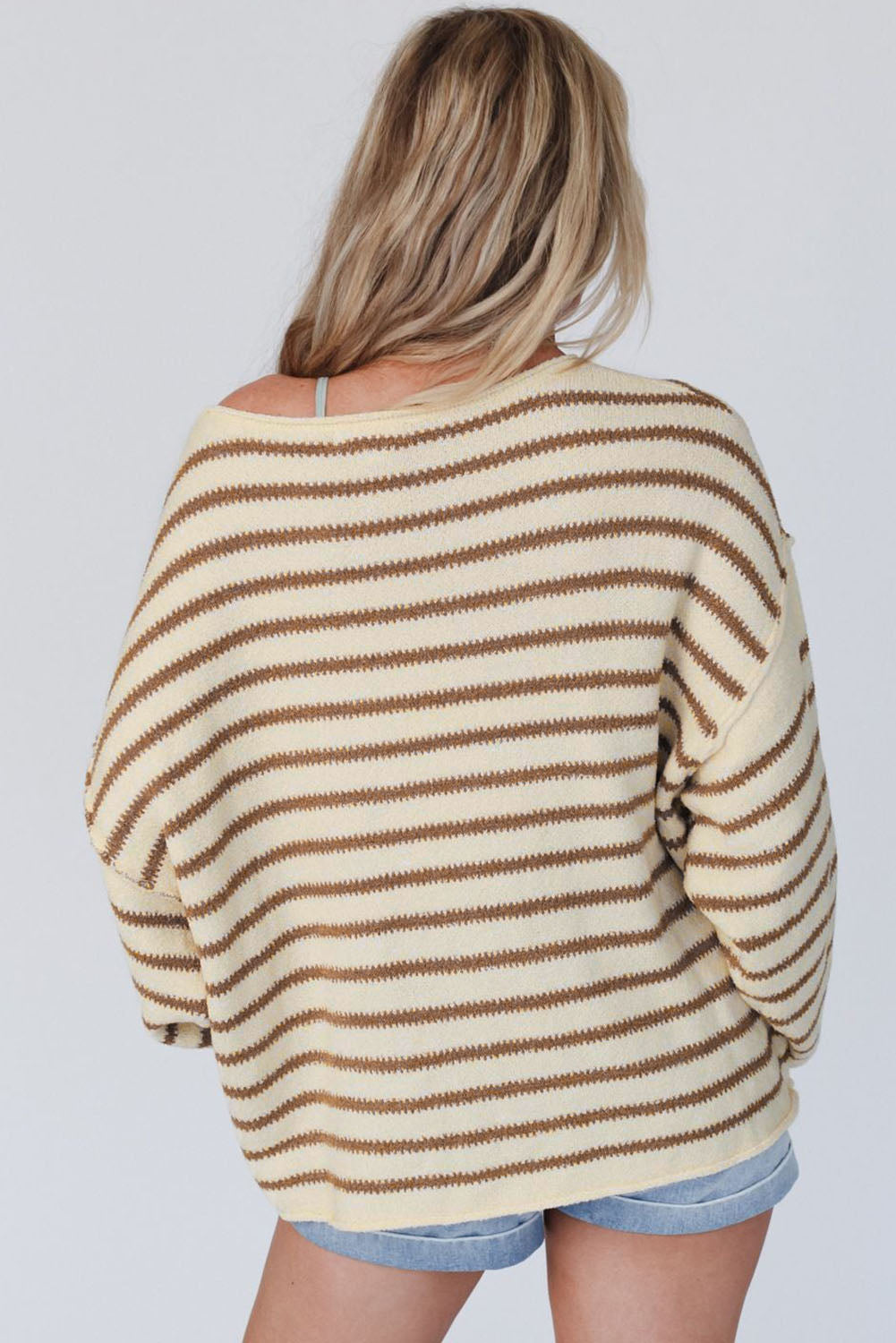 Get trendy with Boat Neck Long Sleeve Striped Sweater - Sweaters available at Styles Code. Grab yours today!