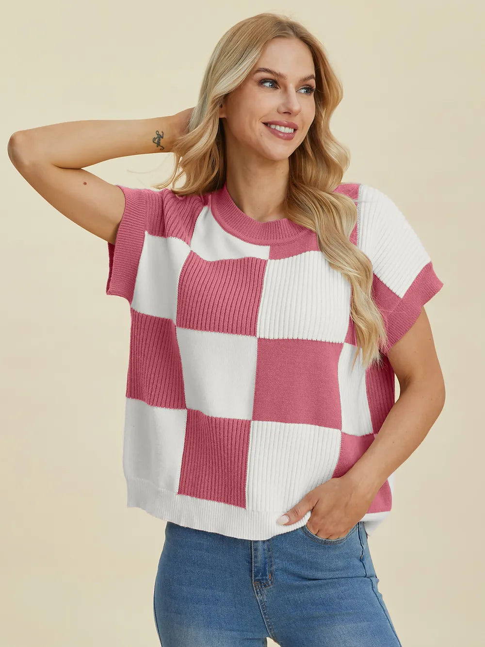 Get trendy with Full Size Round Neck Sweater Top - Top available at Styles Code. Grab yours today!