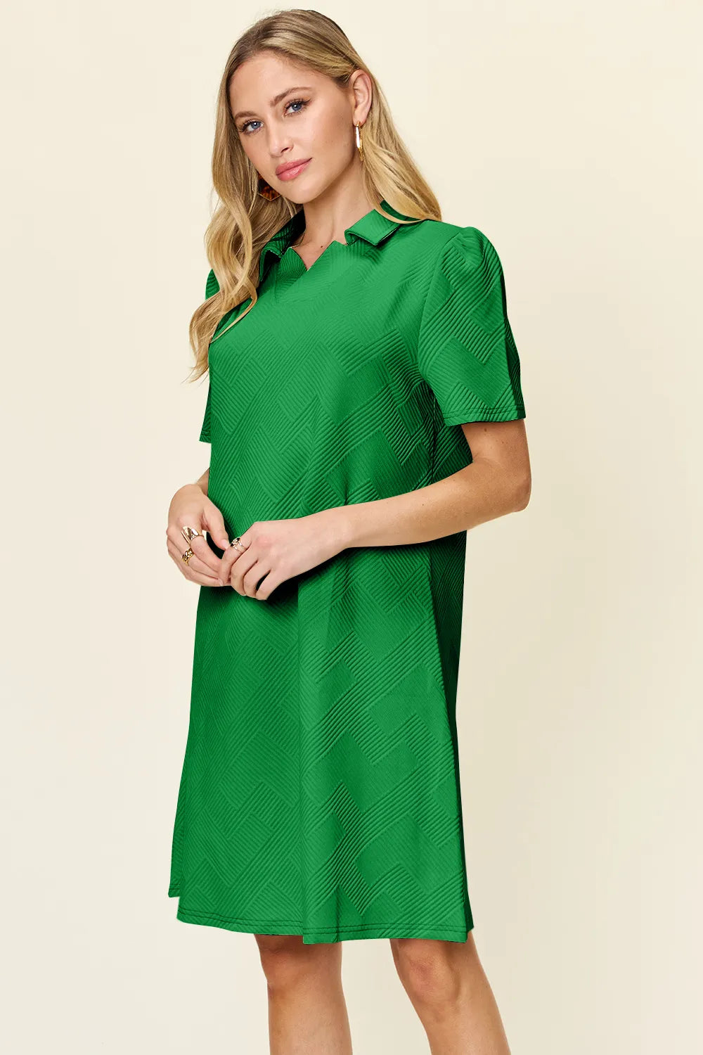 Get trendy with Full Size Collared Neck Dress - Dress available at Styles Code. Grab yours today!