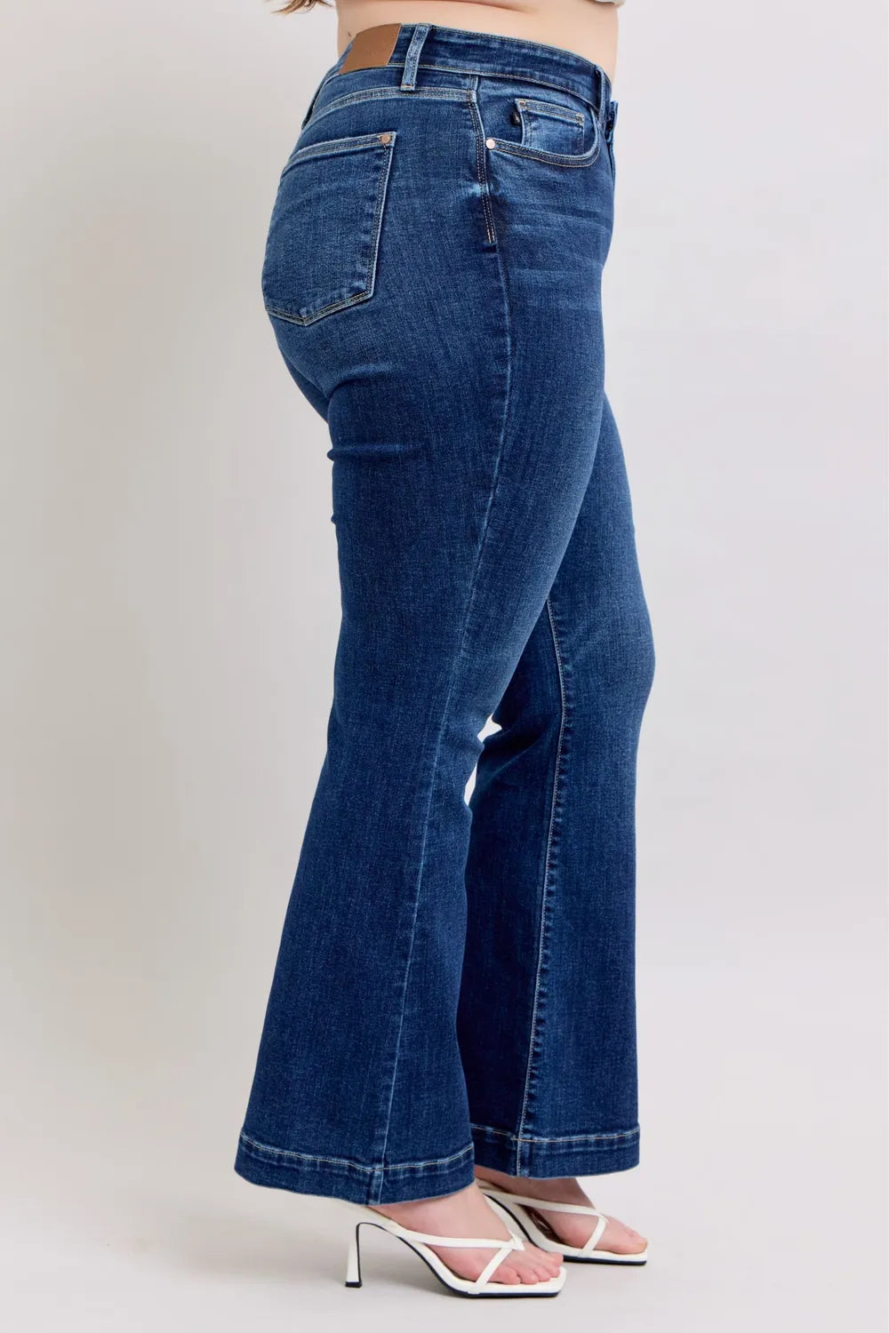 Get trendy with High Rise Flare Jeans Plus Size - Jeans available at Styles Code. Grab yours today!