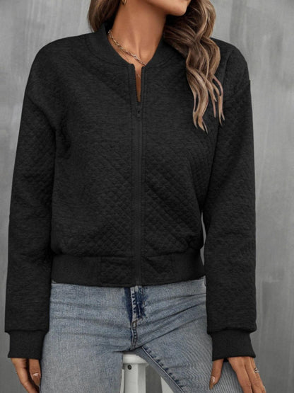 Get trendy with Zip Up Long Sleeve Jacket -  available at Styles Code. Grab yours today!