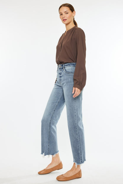 Get trendy with Kancan High Rise Slim Wide Leg Jeans - Jeans available at Styles Code. Grab yours today!