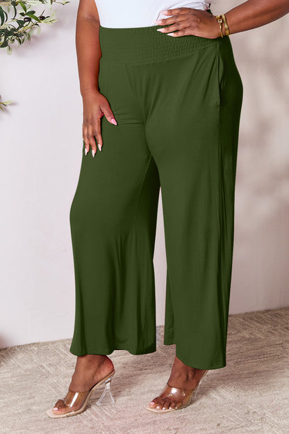 Get trendy with Full Size Smocked Wide Waistband Pants - Pants available at Styles Code. Grab yours today!