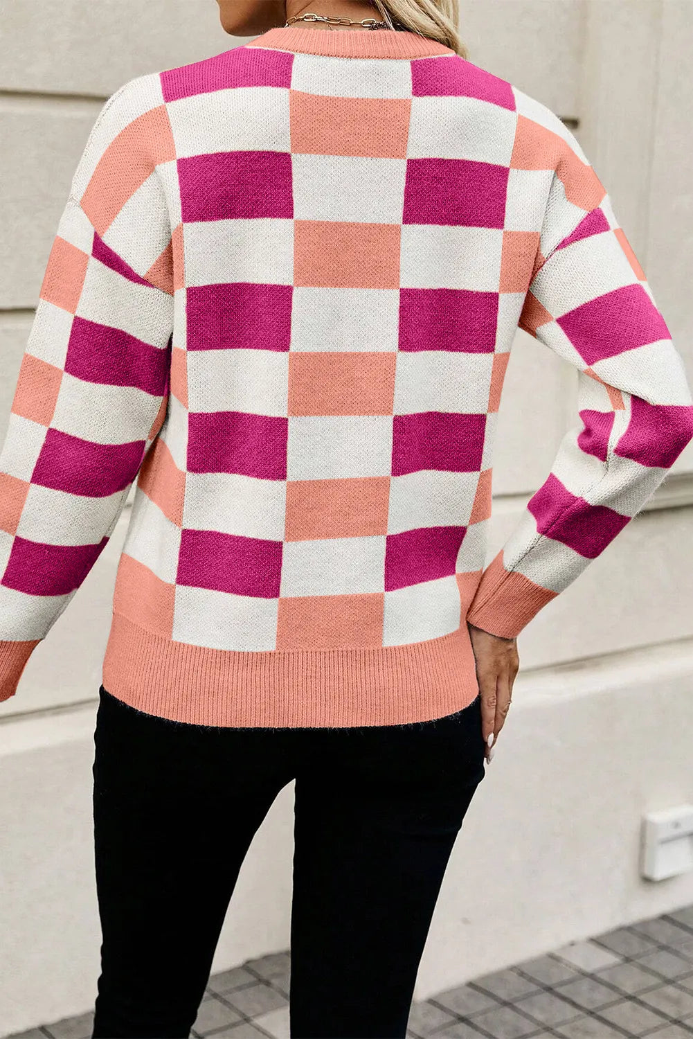 Get trendy with Color Block Round Neck Sweater - Sweaters available at Styles Code. Grab yours today!