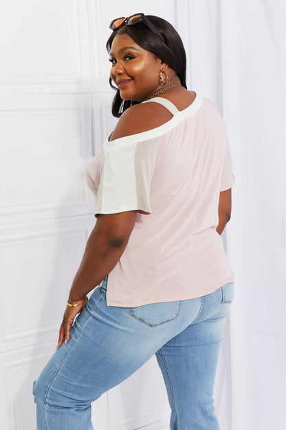 Get trendy with Full Size Cold Shoulder Tee - Tees available at Styles Code. Grab yours today!