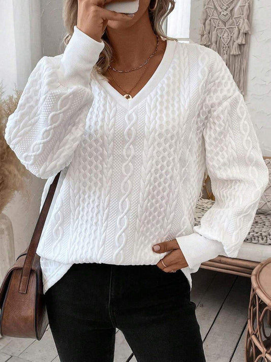 Get trendy with V-Neck Long Sleeve Sweatshirt -  available at Styles Code. Grab yours today!