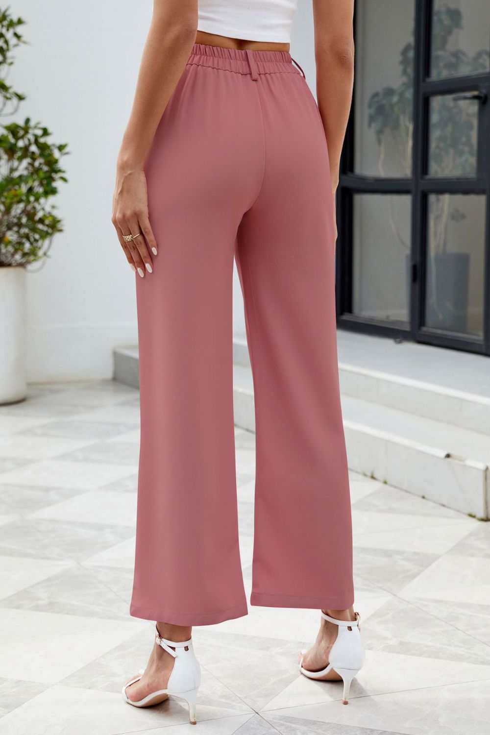 Get trendy with Pocketed High Waist Pants - Pants available at Styles Code. Grab yours today!