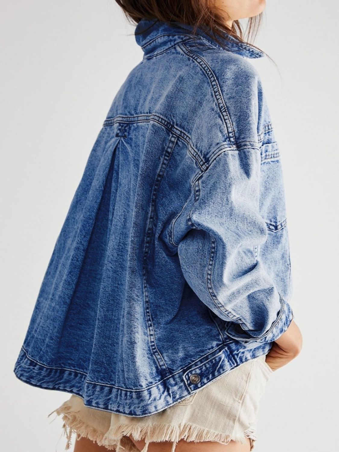 Get trendy with Pocketed Button Up Denim Jacket - Denim Jacket available at Styles Code. Grab yours today!