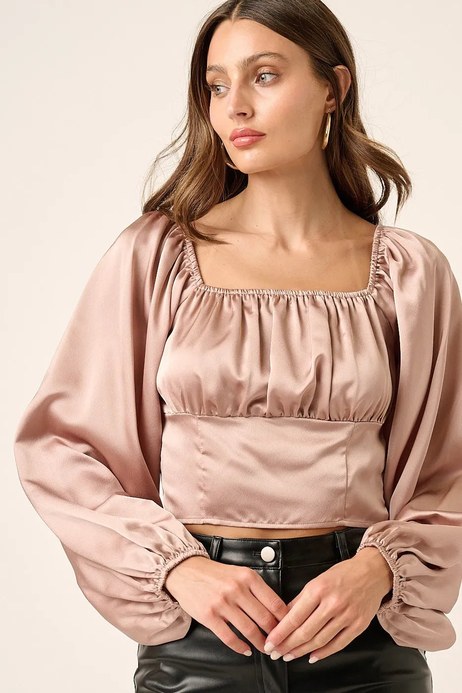 Get trendy with Satin Square Neck Top - Top available at Styles Code. Grab yours today!