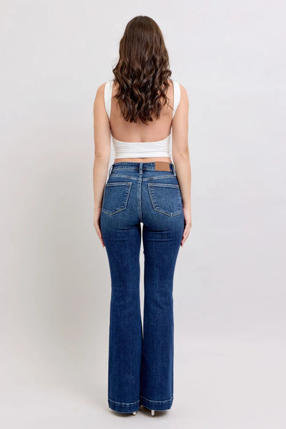 Get trendy with High Rise Flare Jeans Plus Size - Jeans available at Styles Code. Grab yours today!