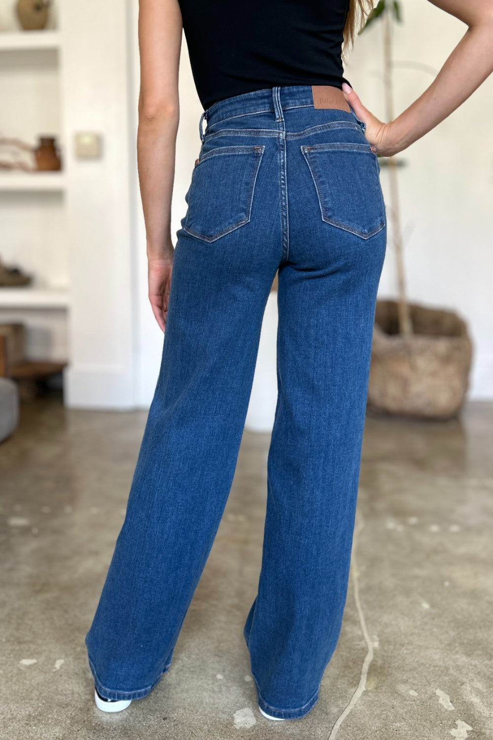 Get trendy with Judy Blue Full Size High Rise Straight Jeans - Plus Size available at Styles Code. Grab yours today!