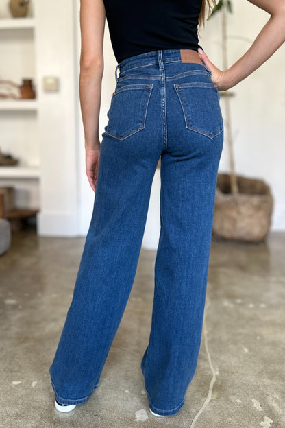 Get trendy with Judy Blue Full Size High Rise Straight Jeans - Plus Size available at Styles Code. Grab yours today!