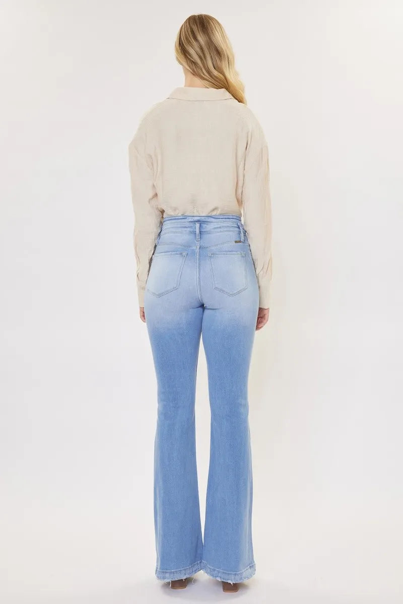 Get trendy with Curvy High Rise Flare Jeans - Jeans available at Styles Code. Grab yours today!