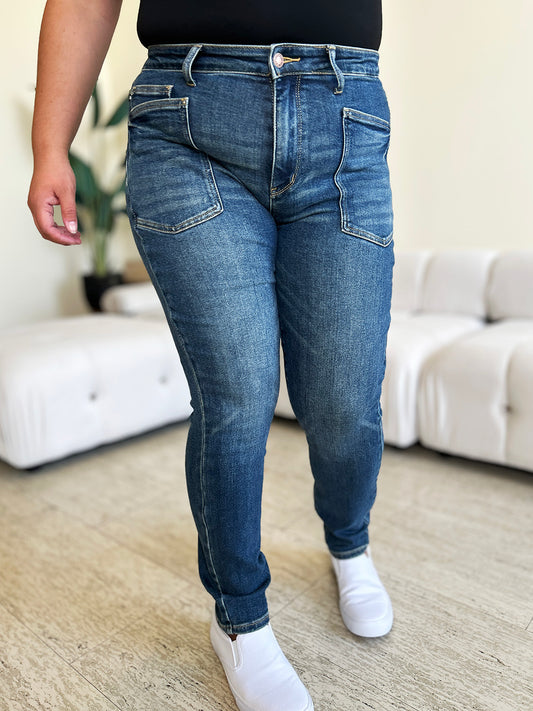 Get trendy with Judy Blue Full Size High Waist Skinny Jeans - Plus Size available at Styles Code. Grab yours today!