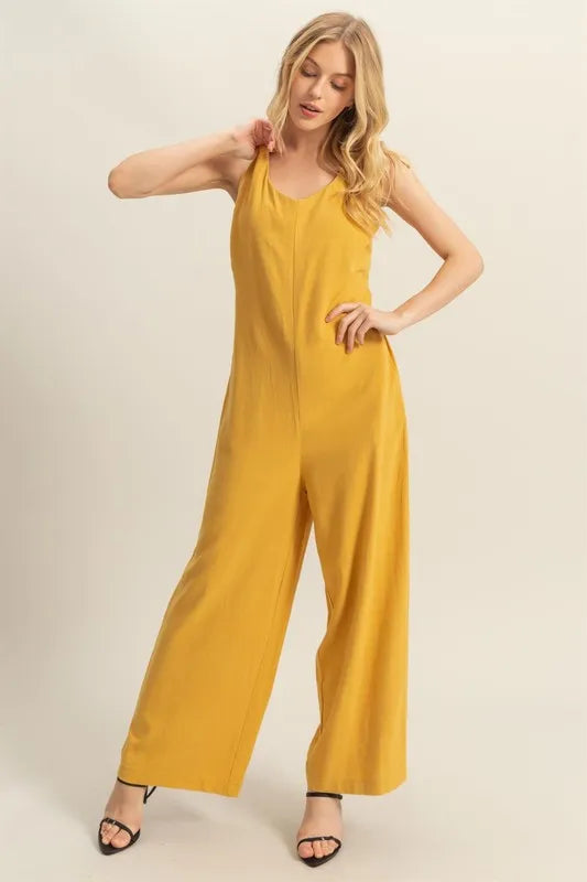Get trendy with Cutout Wide Leg Jumpsuit - Jumpsuit available at Styles Code. Grab yours today!