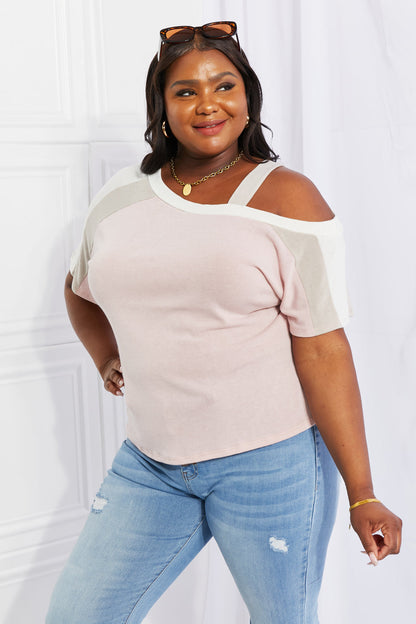 Get trendy with Full Size Cold Shoulder Tee - Tees available at Styles Code. Grab yours today!