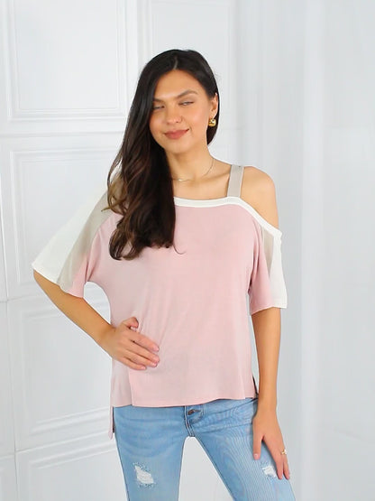 Full Size Cold Shoulder Tee