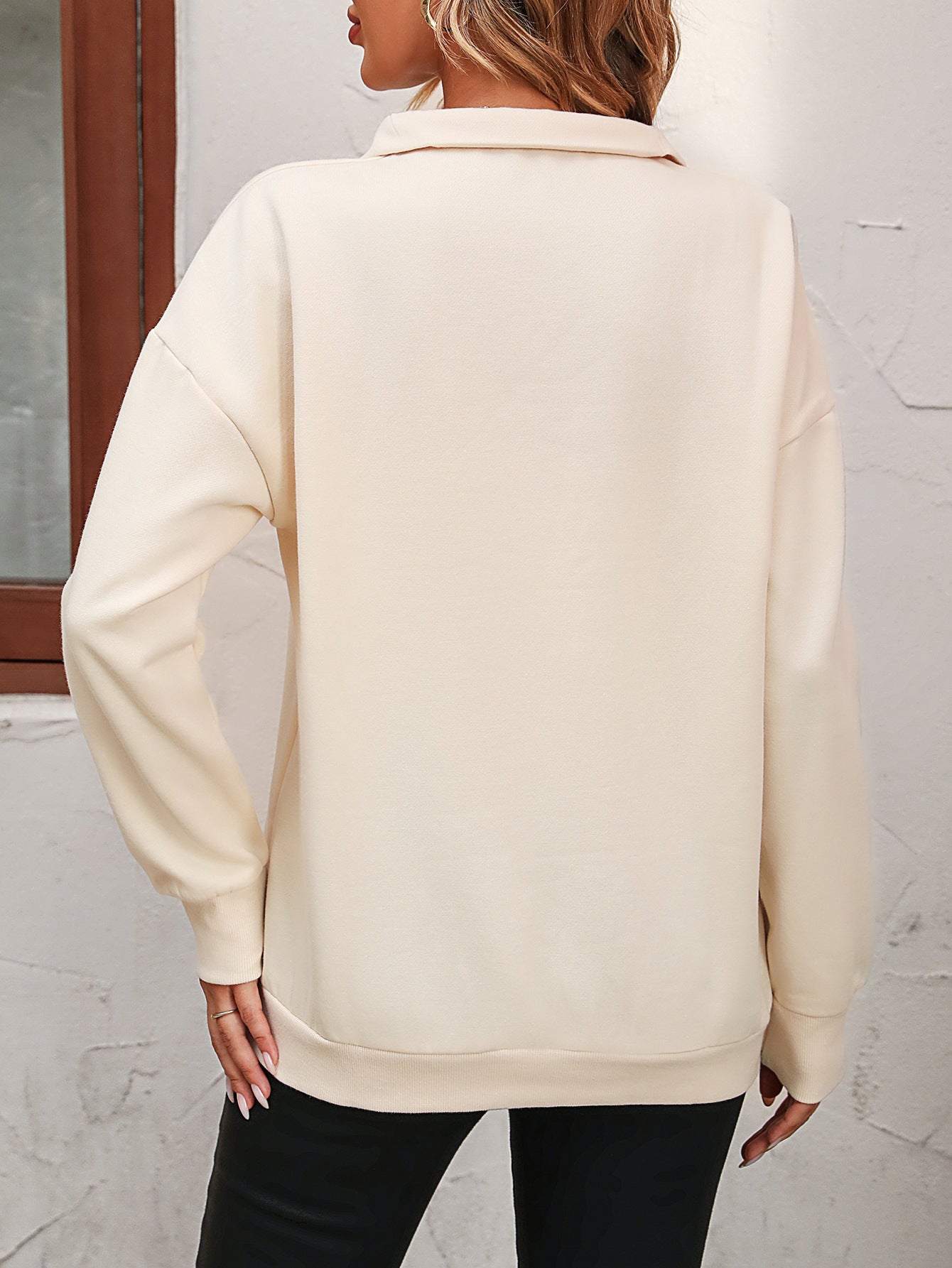 Get trendy with Zip-Up Dropped Shoulder Sweatshirt - Tops available at Styles Code. Grab yours today!