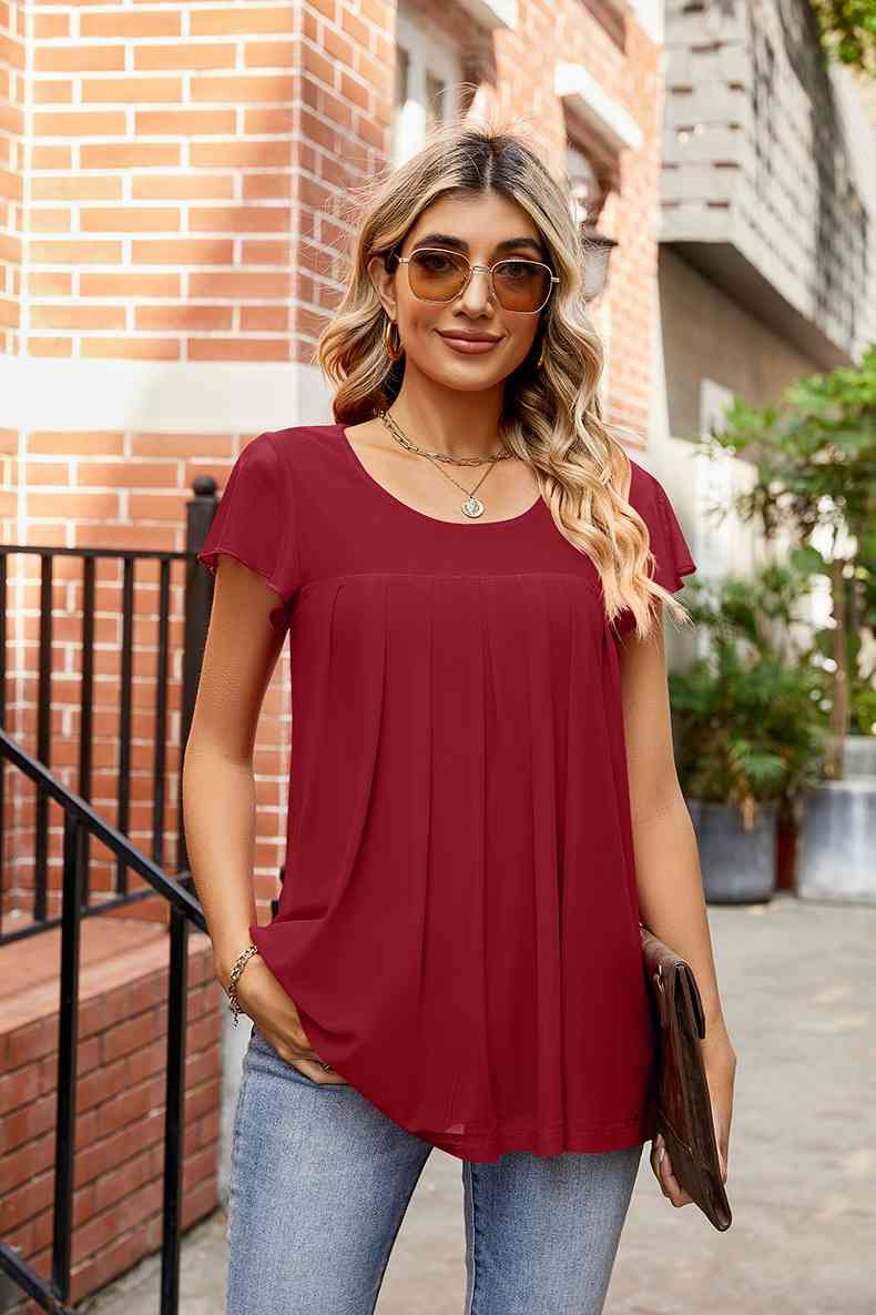 Get trendy with Round Neck Short Sleeve Tee - T-Shirt available at Styles Code. Grab yours today!