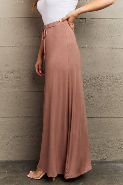 Get trendy with Culture Code For The Day Full Size Flare Maxi Skirt in Chocolate - Luxe available at Styles Code. Grab yours today!