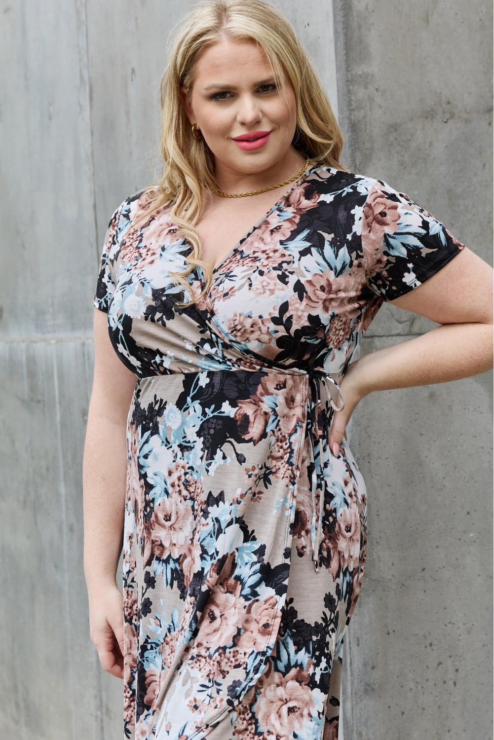 Get trendy with Heimish Give Me Roses Full Size Floral Maxi Wrap Dress - Luxe available at Styles Code. Grab yours today!