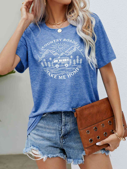 Get trendy with COUNTRY ROADS TAKE ME HOME Graphic Tee - T-Shirt available at Styles Code. Grab yours today!