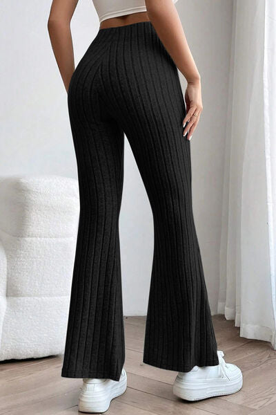 Get trendy with Basic Bae Full Size Ribbed High Waist Flare Pants -  available at Styles Code. Grab yours today!