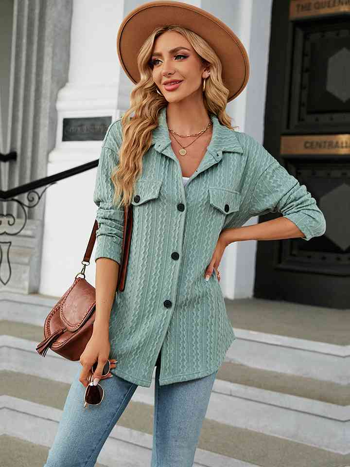 Get trendy with Collared Neck Long Sleeve Shirt - Shirt available at Styles Code. Grab yours today!