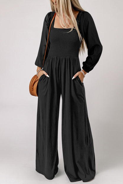 Get trendy with Square Neck Raglan Sleeve Jumpsuit with Pocket - Jumpsuits available at Styles Code. Grab yours today!