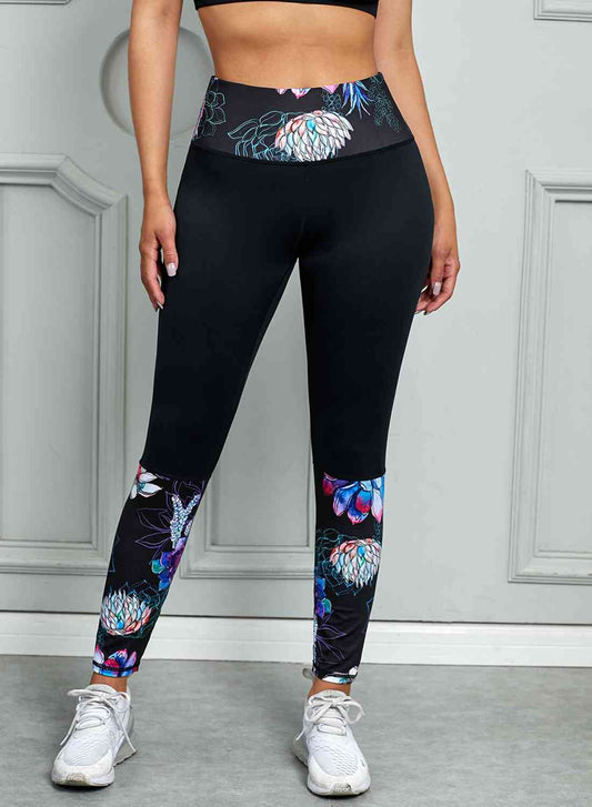 Get trendy with Printed Wide Waistband Active Leggings - Activewear available at Styles Code. Grab yours today!