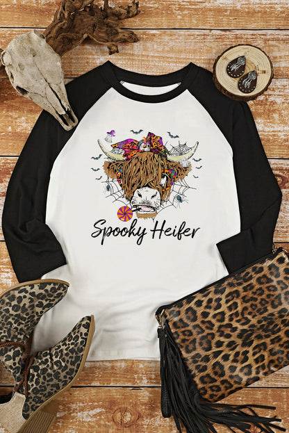 Get trendy with Round Neck Raglan Sleeve Halloween Theme T-Shirt - Halloween Clothes available at Styles Code. Grab yours today!