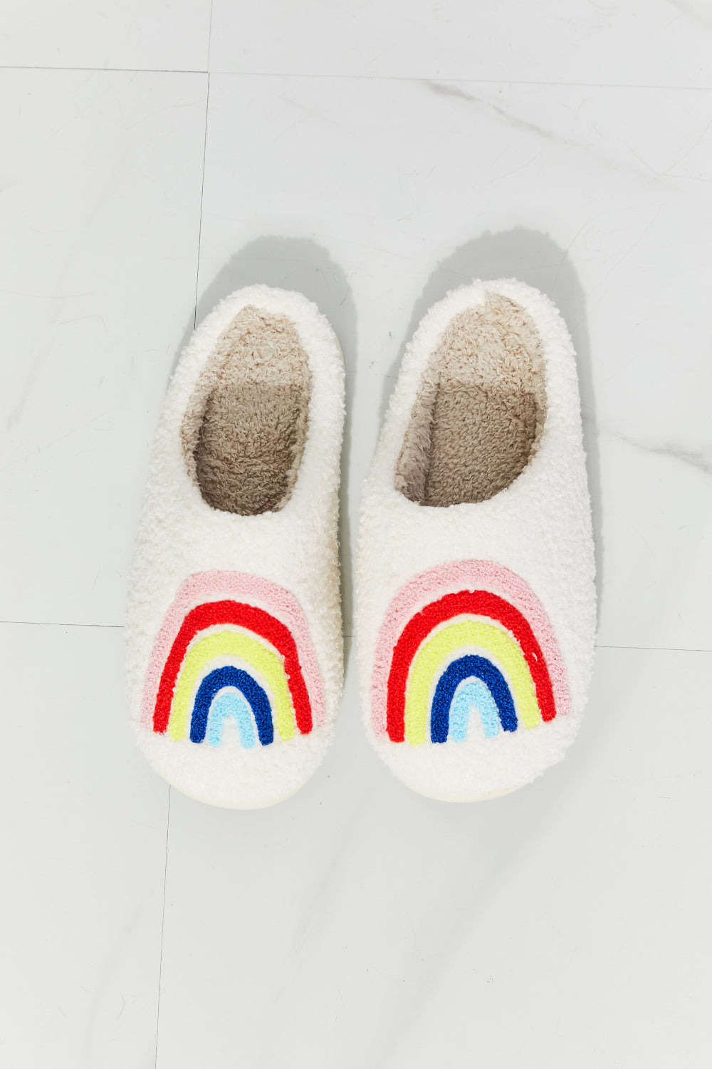 Get trendy with MMShoes Rainbow Plush Slipper - Shoes available at Styles Code. Grab yours today!