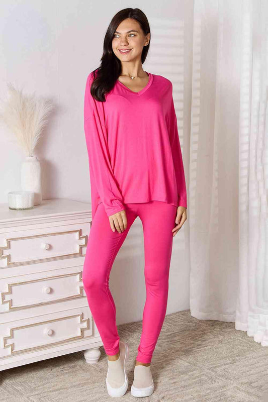 Get trendy with Full Size V-Neck Top and Pants Lounge Set -  available at Styles Code. Grab yours today!